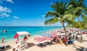 Coastal resort view near Falmouth, Jamaica