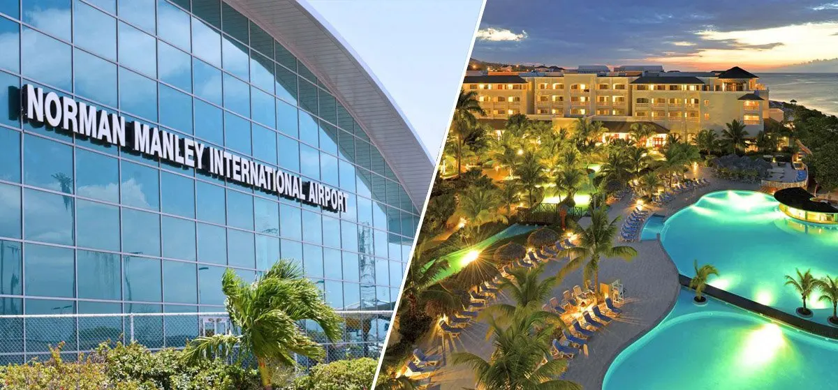 Norman Manley International Airport and Montego Bay route collage